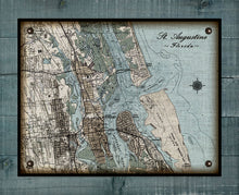 Load image into Gallery viewer, Vintage St Augustine Map (Horizontal) On 100% Natural Linen
