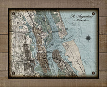 Load image into Gallery viewer, Vintage St Augustine Map (Horizontal) On 100% Natural Linen
