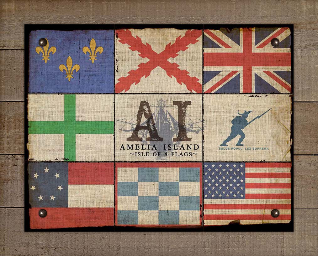 Amelia Island - Isle Of The 8 Flags - On 100% Linen