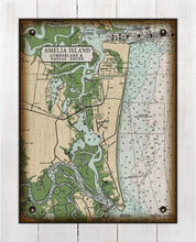 Load image into Gallery viewer, Amelia Island Nautical Chart - On 100% Natural Linen
