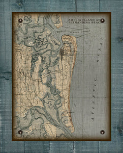 Amelia Island Nautical Chart (2) On 100% Natural Linen