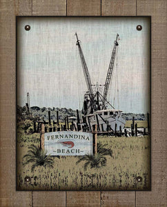 Fernandina Beach Shrimp Boat On 100% Linen