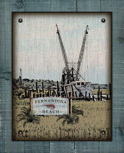 Fernandina Beach Shrimp Boat On 100% Linen