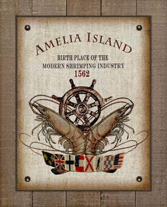 Amelia Island Birth Place Of The Shrimping Industry Design On 100% Linen