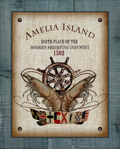 Amelia Island Birth Place Of The Shrimping Industry Design On 100% Linen