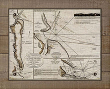 Load image into Gallery viewer, 1700s Amelia Island Map - On 100% Natural Linen
