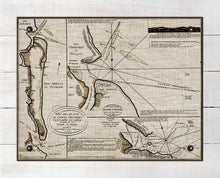 Load image into Gallery viewer, 1700s Amelia Island Map - On 100% Natural Linen
