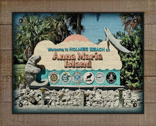 Load image into Gallery viewer, Anna Maria Island - Holmes Beach - Welcome Sign On 100% Linen
