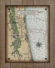 Load image into Gallery viewer, Atlantic, Neptune, Jacksonville and Ponte Vedra Nautical Chart  On 100% Natural Linen
