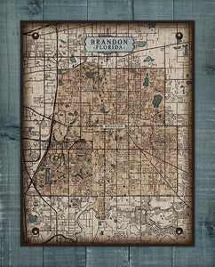 Brandon Florida Map On 100% Linen