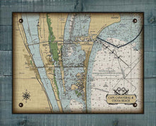 Load image into Gallery viewer, Cape Canaveral, Cocoa Beach and Merritt Island Nautical Chart On 100% Natural Linen

