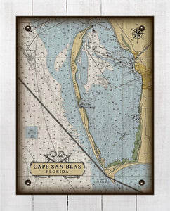 Cape San Blas And Port St Joe Nautical Chart On 100% Natural Linen