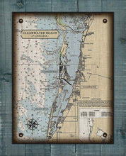 Load image into Gallery viewer, Clearwater Florida Nautical Chart On 100% Natural Linen
