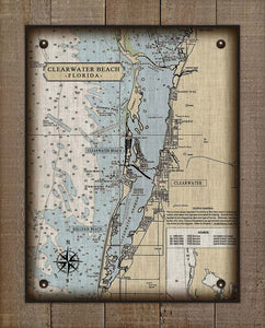 Clearwater Florida Nautical Chart Board Mounted Canvas Print
