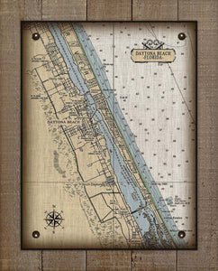 Daytona Beach Nautical Chart On 100% Natural Linen