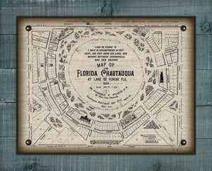 Lake De Funiak Map Board Mounted Canvas Print