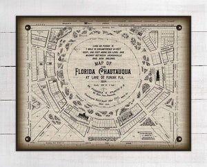 Lake De Funiak Map Board Mounted Canvas Print