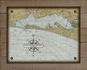 Destin & Choctawhatchee Bay Nautical Chart On 100% Natural Linen