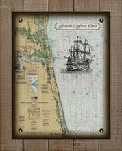 Load image into Gallery viewer, First Coast Florida Nautical Chart -Amelia Island To St Augustine- On 100% Natural Linen
