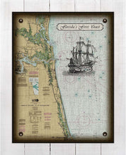 Load image into Gallery viewer, First Coast Florida Nautical Chart -Amelia Island To St Augustine- On 100% Natural Linen
