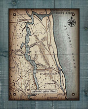 Load image into Gallery viewer, First Coast Florida Vintage Map-Amelia Island To St Augustine- On 100% Natural Linen
