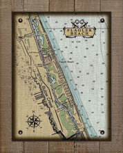Load image into Gallery viewer, Flagler Beach Nautical Chart On 100% Natural Linen
