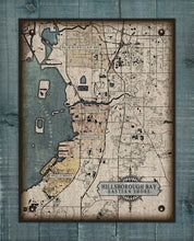 Load image into Gallery viewer, Hillsborough Bay Eastern Shore Map - Apollo Beach to Palm River Clair Mel - Map On 100% Linen
