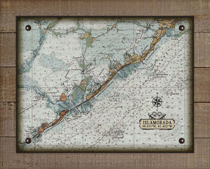islamorada Nautical Chart On 100% Natural Linen