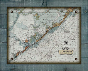 islamorada Nautical Chart On 100% Natural Linen