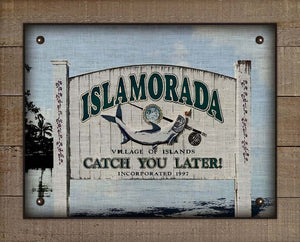Islamorada Welcome Sign On 100% Linen
