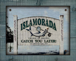 Islamorada Welcome Sign On 100% Linen