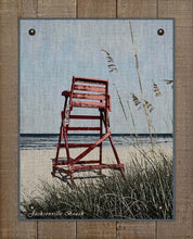 Load image into Gallery viewer, Jacksonville Beach Lifegaurd Chair On 100% Linen
