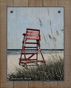 Jacksonville Beach Lifegaurd Chair On 100% Linen
