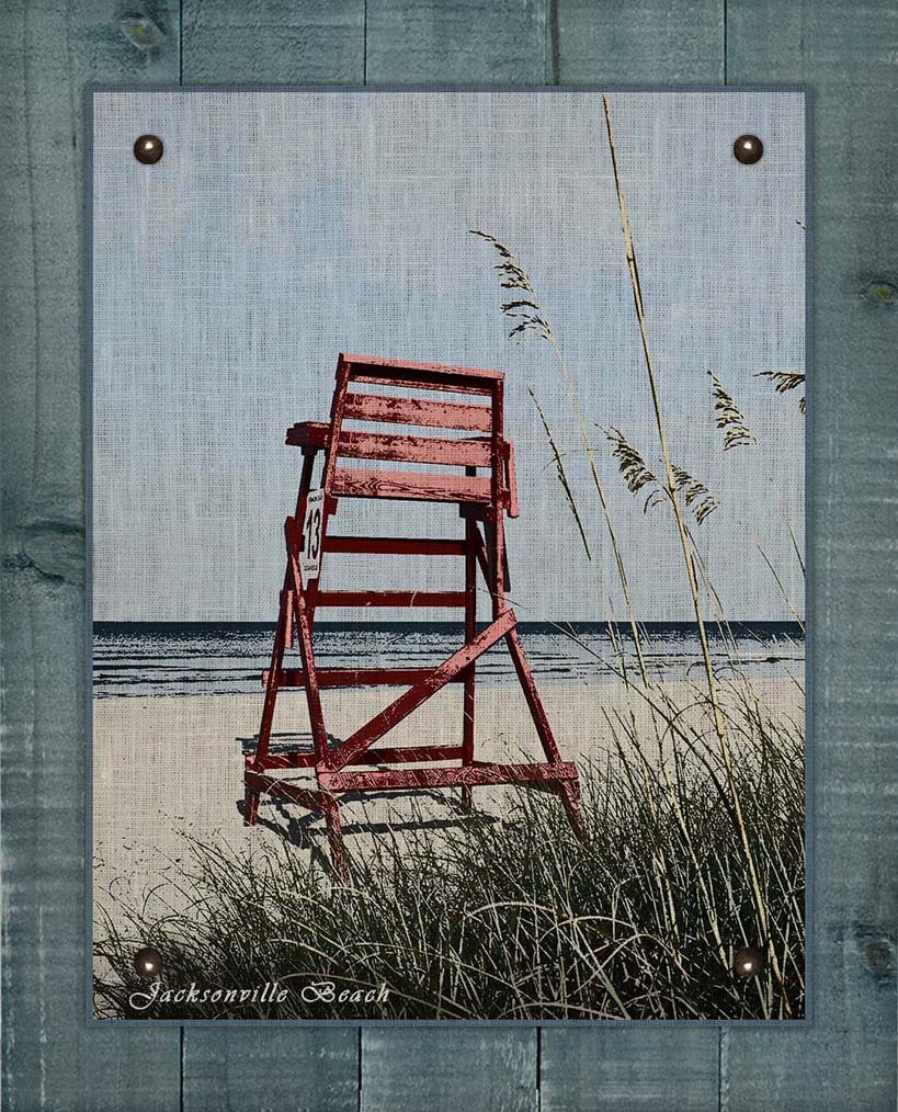 Jacksonville Beach Lifegaurd Chair On 100% Linen