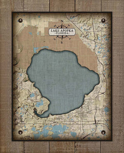 Lake Apopka Map On 100% Linen