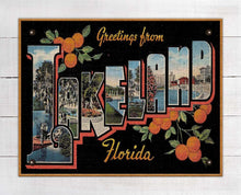 Load image into Gallery viewer, Lakeland Florida Vintage Post Card On 100% Linen

