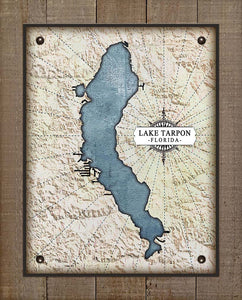 Lake Tarpon Map On 100% Linen