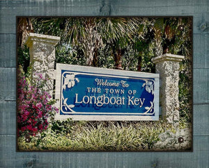Long Boat Key Welcome Sign On 100% Linen