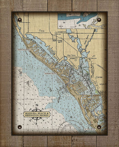 Madeira Beach And Reddington Shores Nautical Chart On 100% Linen
