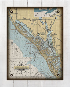 Madeira Beach And Reddington Shores Nautical Chart On 100% Linen