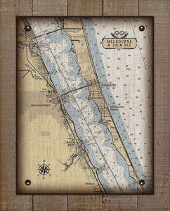 Melbourne And Palm Bay Nautical Chart On 100% Linen