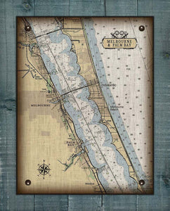 Melbourne And Palm Bay Nautical Chart On 100% Linen