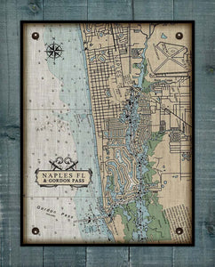 Naples Nautical Chart On 100% Linen