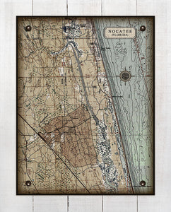 Nocatee Vintage Map (vertical) On 100% Natural Linen