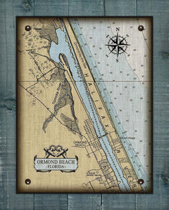 Ormond Beach Nautical Chart On 100% Linen