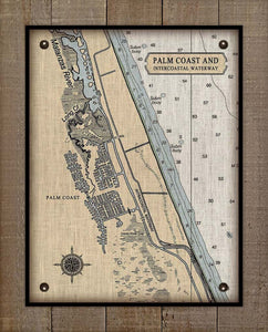 Palm Coast Nautical Chart On 100% Linen