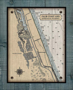 Palm Coast Nautical Chart On 100% Linen