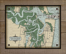 Load image into Gallery viewer, Florida Pirates Wood Amelia Island and Yulee  Nautical Chart (2) On 100% Natural Linen
