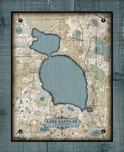 Santa Fe Lake Florida Map Board Mounted Canvas Print