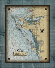 Load image into Gallery viewer, Sarasota Bay And Manatee River Nautical Chart Board Mounted Canvas Print
